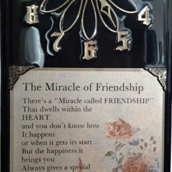Vintage black gold friendship wall clock picture poem - Picture 5 of 5